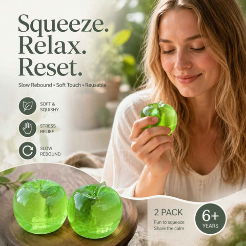 Juicy Green Apple Maltose Squishy, Soft Slow Rebound Mood Relief Toy 6cm 2 Pack In Australia - Darrahopens