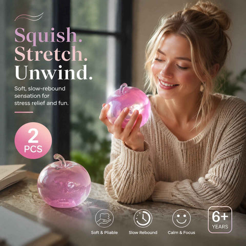Sweet Pink Apple Maltose Squishy, Lazy Patio Stress Relief Toy 6cm 2 Pack In Australia - Darrahopens