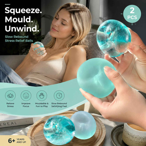 Mixed Clear Blue & Matte Dreamy Blue Squishy 6cm 2 Pack In Australia - Darrahopens