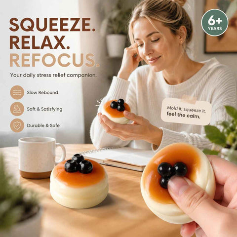 Fluffy Blueberry Soufflé Squishy, Mellow Mud Texture Mood Booster In Australia - Darrahopens