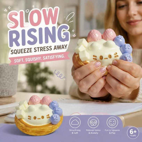 Tiny Kitten Egg Tart Squishy, Pocket-Sized Calming Fidget Toy In Australia - Darrahopens