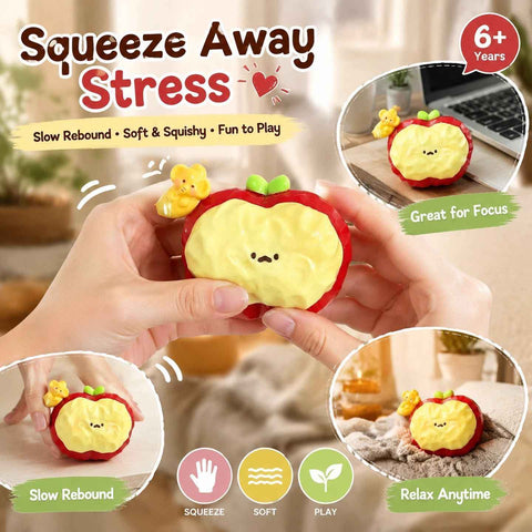 Glossy Cream Red Apple Squishy, Cozy Indoor Relax Squeeze Toy In Australia - Darrahopens