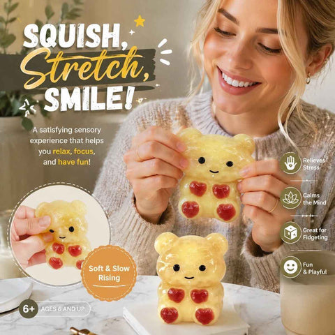Buttery Bear Squishy, Silky Mud Texture Cozy Indoor Fidget In Australia - Darrahopens
