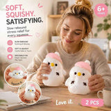 Pink Snowman Mud Squishy Twin Pack, Dual Calming Desk Fidget Set In Australia - Darrahopens