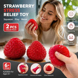 Jumbo Red Strawberry Thick Mud Squishy 2 Pack, Irritability Soothing Duo In Australia - Darrahopens