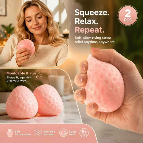 Pastel Pink Jumbo Strawberry Squishy Twin Pack, Quiet Downtime Pair In Australia - Darrahopens