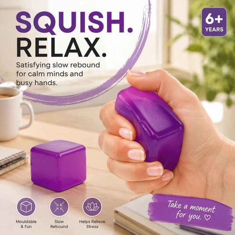 Mellow 5.5cm Solid Purple Ice Cube Squishy In Australia - Darrahopens