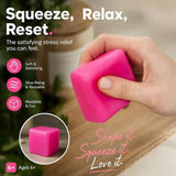 Soothing 5.5cm Solid Pink Ice Cube Squishy In Australia - Darrahopens