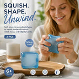 Relaxing 5.5cm Solid Blue Ice Cube Squishy 2 Pack In Australia - Darrahopens