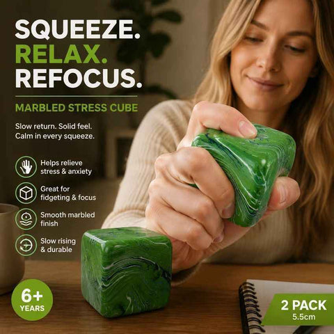 Fresh 5.5cm Marbled Green Ice Cube Squishy 2 Pack In Australia - Darrahopens