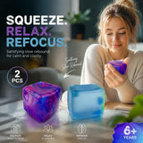 Balanced Marbled Blue + Solid Blue Ice Cube Squishy 2 Pack In Australia - Darrahopens