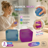 Gentle Unwind Solid Blue + Solid Purple Ice Cube Squishy 2 Pack In Australia - Darrahopens