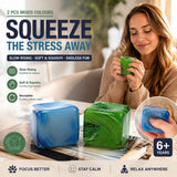 Natural Relax Solid Blue + Marbled Green Ice Cube Squishy 2 Pack In Australia - Darrahopens
