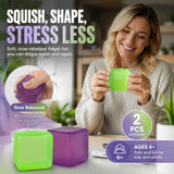 Earthy Muted Solid Green + Solid Purple Ice Cube Squishy 2 Pack In Australia - Darrahopens
