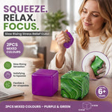 Cool Natural Solid Purple + Marbled Green Ice Cube Squishy 2 Pack In Australia - Darrahopens