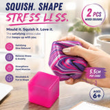 Pastel Swirl Solid Pink + Marbled Purple Ice Cube Squishy 2 Pack In Australia - Darrahopens