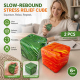 Sunny Fresh Marbled Green + Marbled Orange Ice Cube Squishy 2 Pack In Australia - Darrahopens