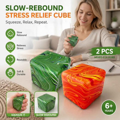 Sunny Fresh Marbled Green + Marbled Orange Ice Cube Squishy 2 Pack In Australia - Darrahopens