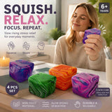 Calming Marbled 4-Colour Ice Cube Squishy 4 Pack In Australia - Darrahopens
