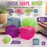 Relaxing Solid 4-Colour Ice Cube Squishy 4 Pack In Australia - Darrahopens