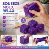 Calming 5.5cm Marbled Blue Ice Cube Squishy 4 Pack In Australia - Darrahopens