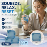 Relaxing 5.5cm Solid Blue Ice Cube Squishy 4 Pack In Australia - Darrahopens