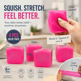 Soothing 5.5cm Solid Pink Ice Cube Squishy 4 Pack In Australia - Darrahopens