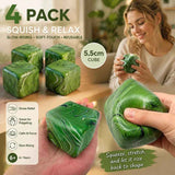Fresh 5.5cm Marbled Green Ice Cube Squishy 4 Pack In Australia - Darrahopens