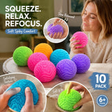 Colourful 5-Colour Mixed Spiky Ball Squishy 10 Pack In Australia - Darrahopens