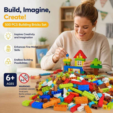 Engaging Mini Building Blocks DIY Puzzle Toy, 500pcs Plain Bag Regular Colours (Separater & Instruction Included) In Australia - Darrahopens