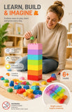 Engaging Mini Building Blocks DIY Puzzle Toy, 500pcs Plain Bag Regular Colours (Separater & Instruction Included)