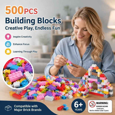 Lovely Mini Building Blocks DIY Puzzle Toy, 500pcs Plain Bag Girls Colours (Separater & Instruction Included) In Australia - Darrahopens