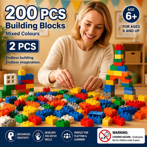 Gift-Worthy Mini Building Blocks DIY Puzzle Toy 2 Pack, 200pcs Color Box Pack (Separater & Instruction Included) In Australia - Darrahopens