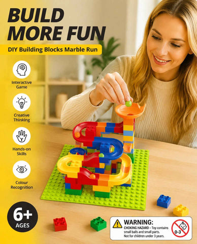 Creative Marble Run Building Blocks DIY Puzzle Toy, 176pcs Small Track (Colour Box Pack) In Australia - Darrahopens