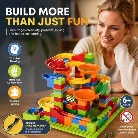 Fun Marble Run Building Blocks DIY Puzzle Toy, 168pcs Small Track (OPP Bag + Shipping Box) In Australia - Darrahopens