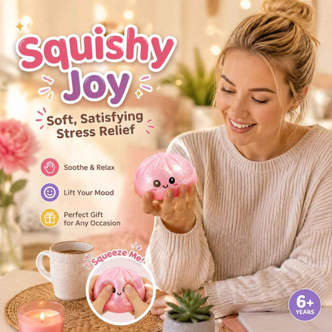 Stress Relief Giant Bun Squishy, Ideal Gift, Glitter Pink In Australia - Darrahopens
