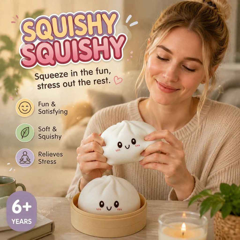 Stress Relief Giant Bun Squishy, Cute Present, Plain White In Australia - Darrahopens