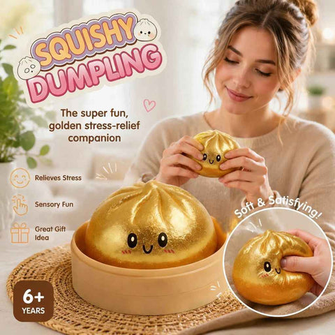 Stress Relief Giant Bun Squishy, Party Gift, Glitter Gold In Australia - Darrahopens