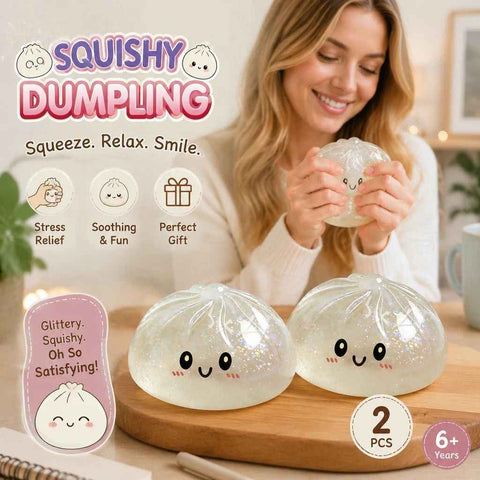 Stress Relief Giant Bun Squishy Glitter White 2 Pack, Festival Souvenir Pack In Australia - Darrahopens