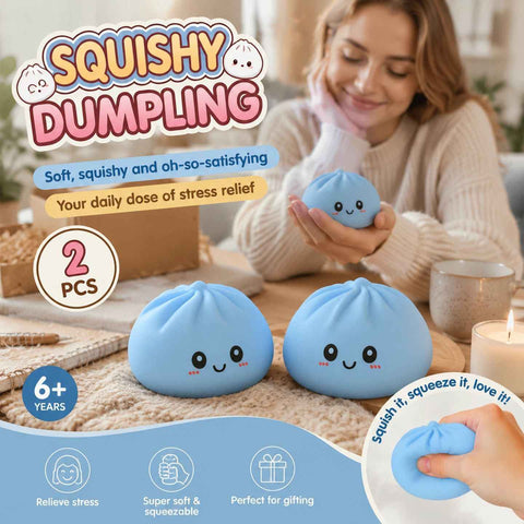Stress Relief Giant Bun Squishy Plain Blue 2 Pack, Simple Daily Gift In Australia - Darrahopens