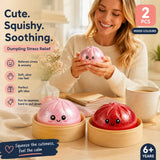 Stress Relief Duo Glitter Pink & Glitter Salmon Pink Bun Squishy 2 Pack, Couple Gift In Australia - Darrahopens