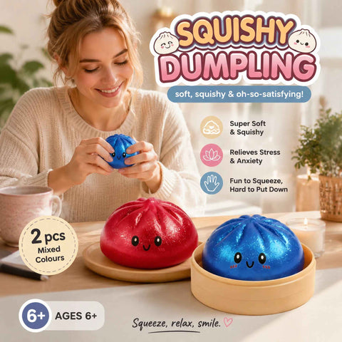 Stress Relief Duo Glitter Salmon Pink & Glitter Blue Bun Squishy 2 Pack, Chill Relax Pair In Australia - Darrahopens