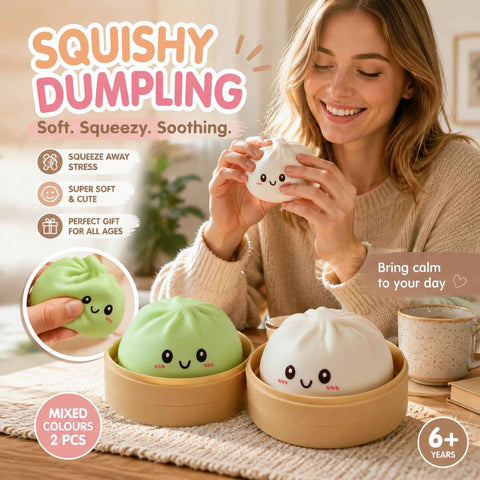 Stress Relief Duo Plain White & Plain Green Bun Squishy 2 Pack, Kid Gift Pair In Australia - Darrahopens