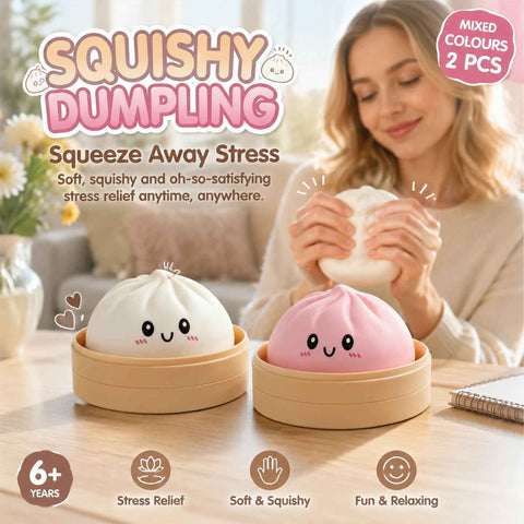 Stress Relief Duo Plain White & Plain Pink Bun Squishy 2 Pack, Soft Festival Pair In Australia - Darrahopens