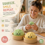 Stress Relief Duo Plain Green & Plain Yellow Bun Squishy 2 Pack, Fresh Holiday Pair In Australia - Darrahopens