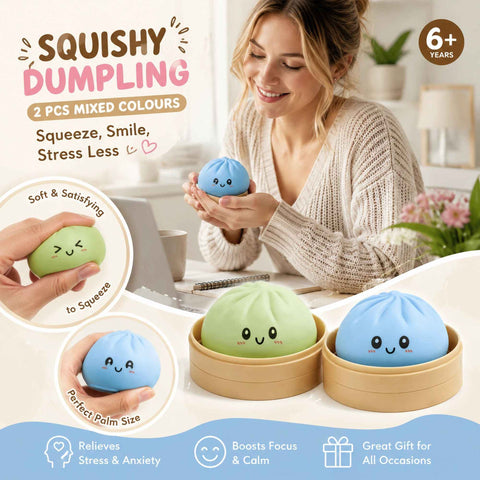 Stress Relief Duo Plain Green & Plain Blue Bun Squishy 2 Pack, Aqua Kid Pair In Australia - Darrahopens