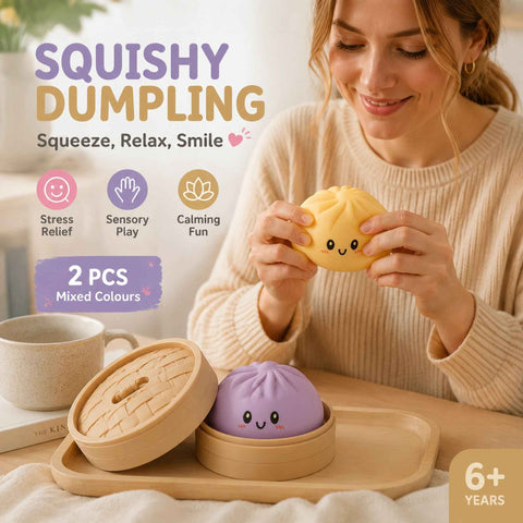 Stress Relief Duo Plain Yellow & Plain Purple Bun Squishy 2 Pack, Soft Calming Pair In Australia - Darrahopens