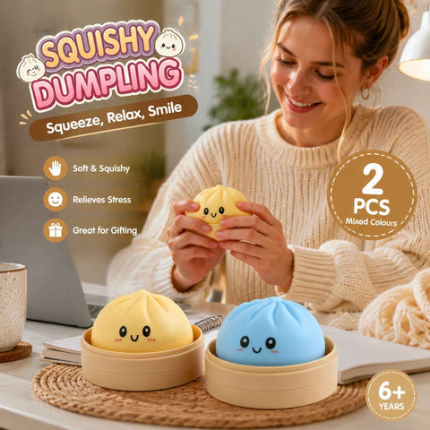 Stress Relief Duo Plain Yellow & Plain Blue Bun Squishy 2 Pack, Clear Holiday Pair In Australia - Darrahopens