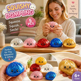 Stress Relief 5-Colour Glitter Mix Bun Squishy 5 Pack, Complete Holiday Gift Kit In Australia - Darrahopens