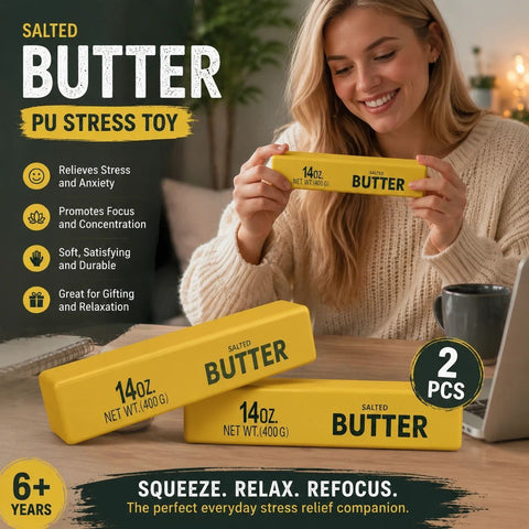 Golden Butter Stick 23cm Stress Relief Toy 2 Pack, Holiday Gift In Australia - Darrahopens